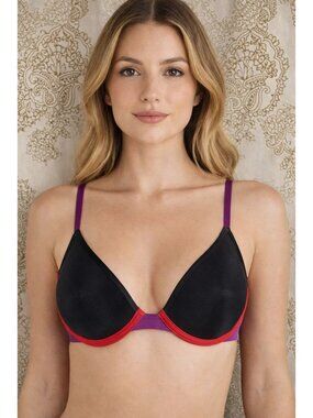 Parade Sz Small (34B/32C) Black, Red, Purple Unlined Underwire Bralette NEW